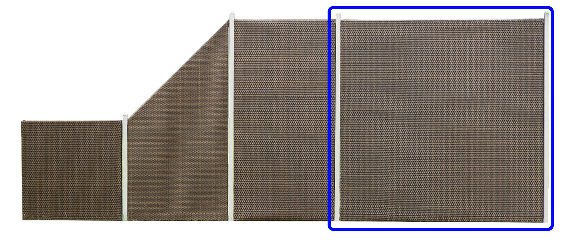 Płot Panelowy Dwustronny 180x180cm Technorattan – kolor brąz jasny + ciemny